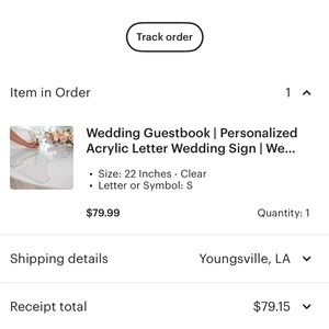 Wedding Guestbook Personalized Acrylic Clear Letter S Size: 22 inches